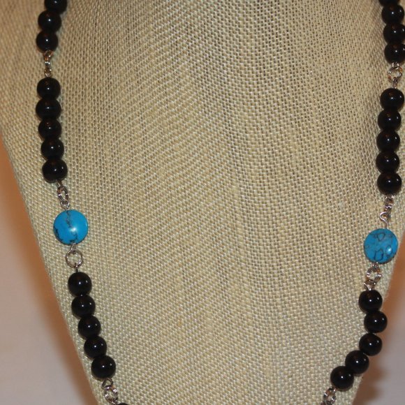 Rosary Vintage Turquois Stone Crucifix Catholic Silver Tone Cross - Picture 5 of 5